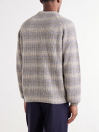 Kiton - Striped Wool and Cashmere-Blend Sweater - Gray