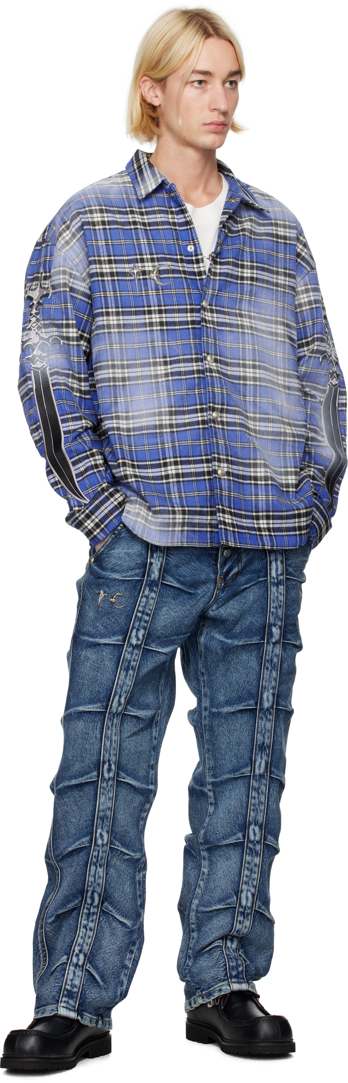Thug Club Blue Sword Flannel Shirt Thug Club