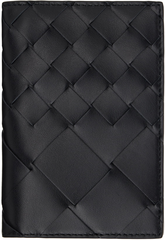 Photo: Bottega Veneta Black Intrecciato Passport Holder