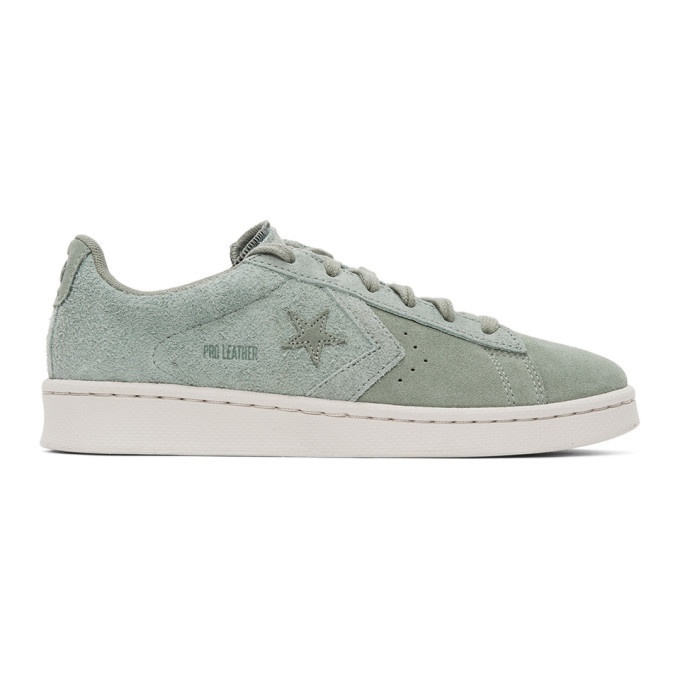 Photo: Converse Green Suede Pro Leather OX Sneakers