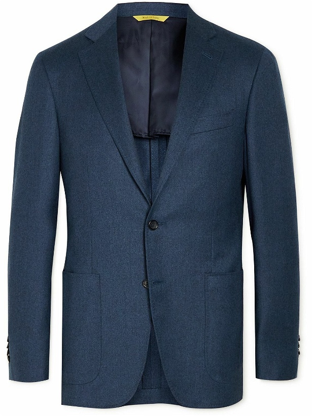 Photo: Canali - Impeccable Slim-Fit Super 120s Wool-Flannel Suit Jacket - Blue