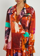 Roksanda Java Printed Satin Blouse Multi Print