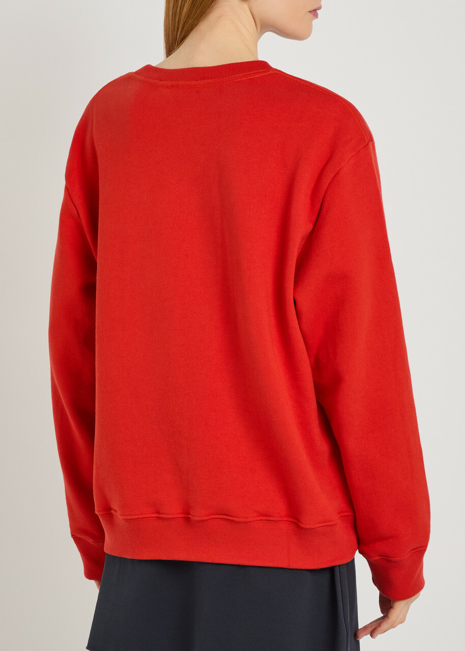 Spence Logo-embroidered Cotton Sweatshirt Red