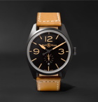 Bell & Ross - BR 123 Heritage Automatic 41mm PVD-Coated Steel and Leather Watch - Black