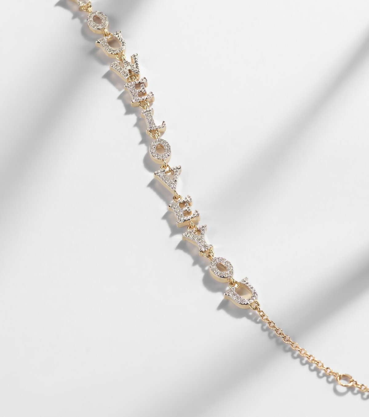 Yvonne Léon We Love You 9kt gold chain bracelet with diamonds