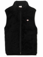 Danton - Slim-Fit Logo-Appliquéd Fleece Gilet - Black