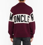 Moncler - Logo-Intarsia Virgin Wool Sweater - Burgundy