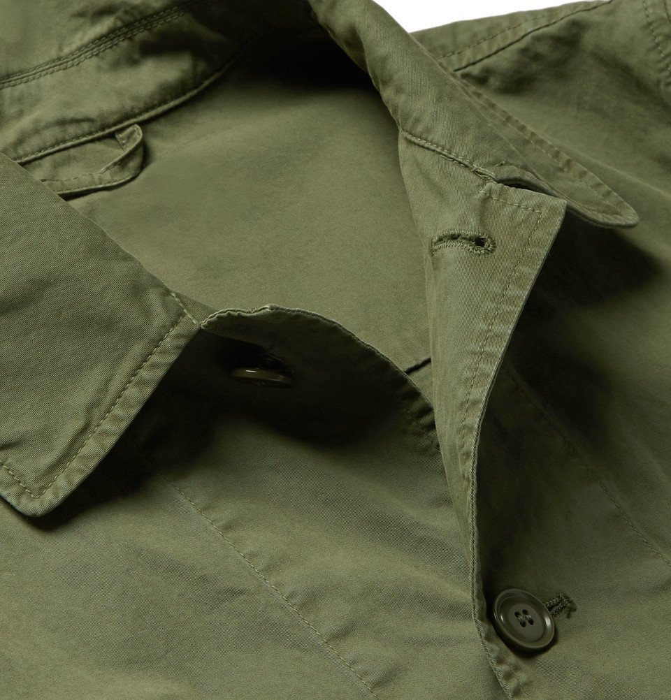 Aspesi - Garment-Washed Cotton-Twill Field Jacket - Army green Aspesi