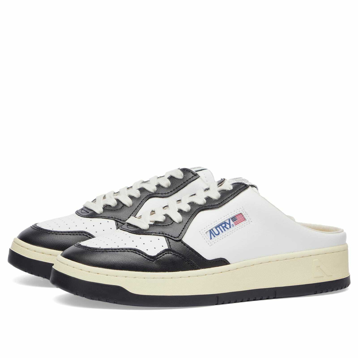 Autry Women's Mule Low in White/Black