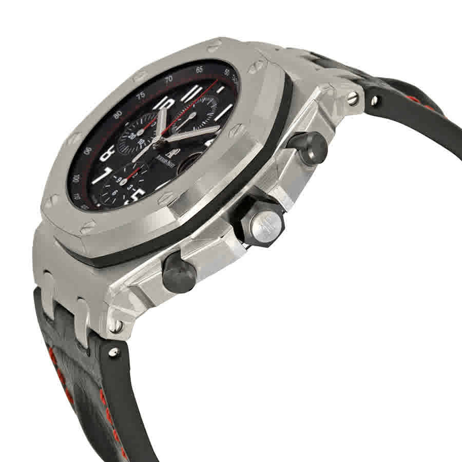 Audemars Royal Oak Offshore Black Dial Black Alligator Leather Mens Watch 26470STOOA101CR01
