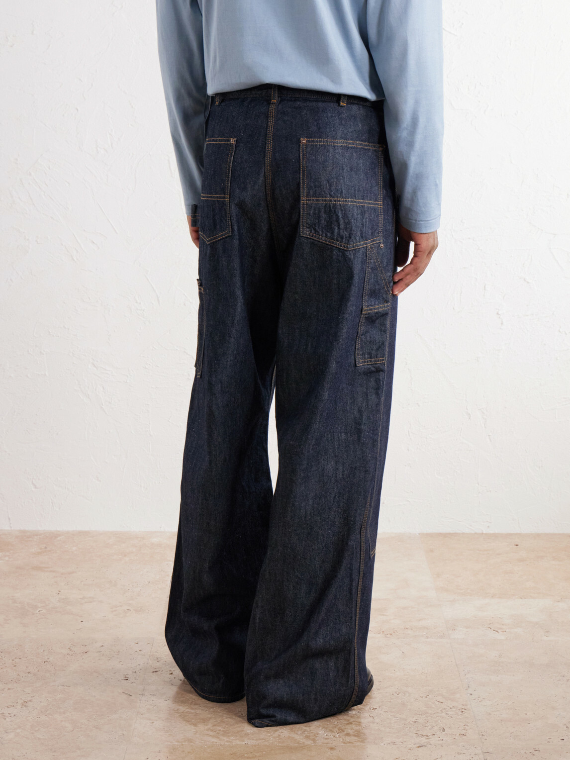 FULLCOUNT - Double-Knee Wide-Leg Jeans - Blue