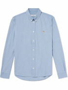 Maison Kitsuné - Button-Down Collar Logo-Embroidered Cotton Oxford Shirt - Blue