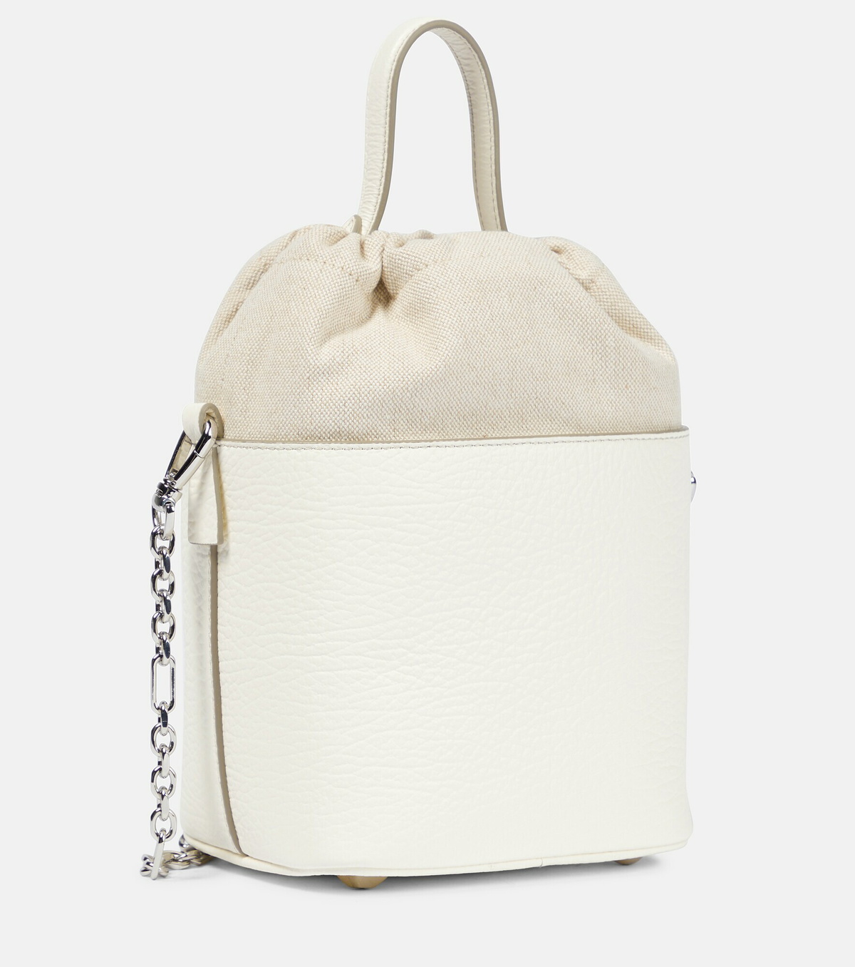 ショルダーバッグ・ポシェット MAISON MARGIELA CHALK LEATHER AND FABRIC 5AC BUCKET BAG Maison Margiela - 5AC leather bucket bag Maison Margiela