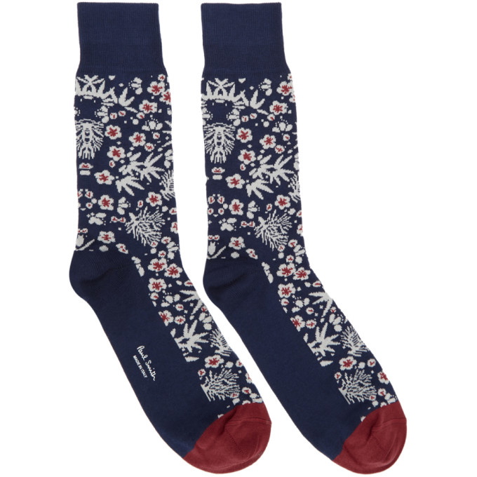 Photo: Paul Smith Navy Japanese Floral Socks