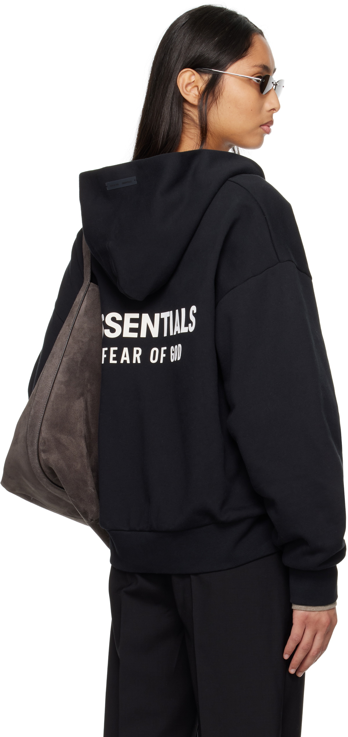 Fear of God ESSENTIALS Black Classic Full Zip-Up Hoodie Fear Of