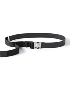 Givenchy - 3.5cm Logo-Jacquard Canvas and Full-Grain Leather Belt - Black