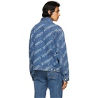 VETEMENTS Blue Denim Allover Logo Jacket