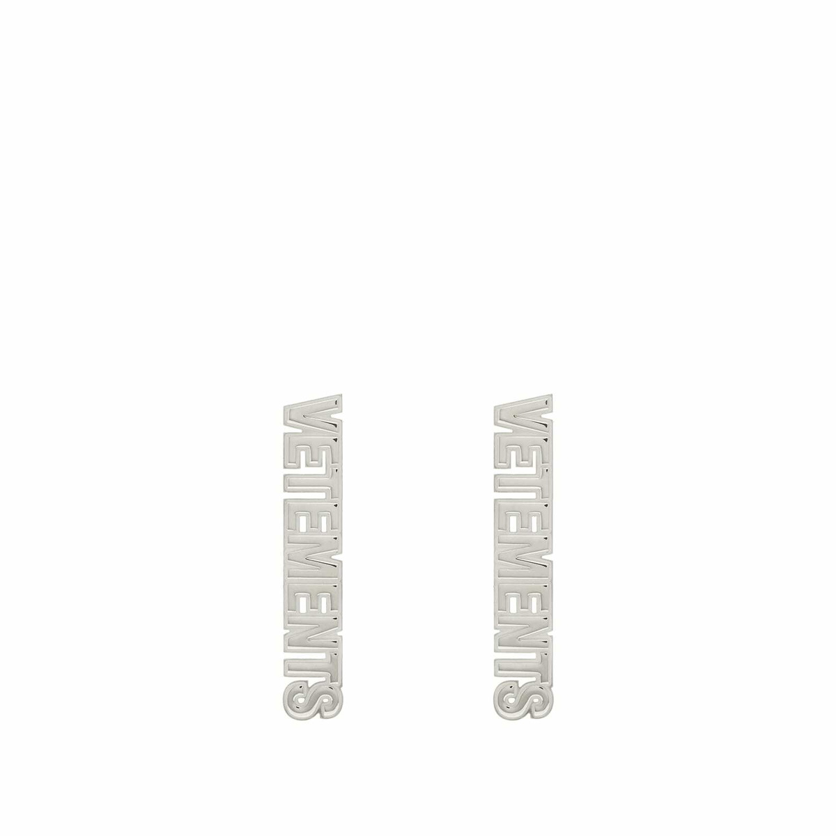 ピアス Vetements Silver l earrings Vetements Women's Logo Stud Single Earring in Silver Vetements