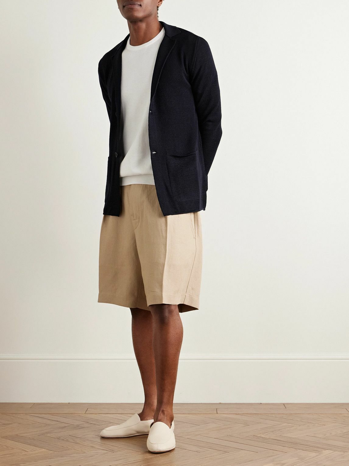 Richard James - Merino Wool Cardigan - Blue