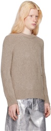 GANNI Taupe Brushed Sweater
