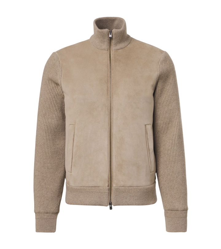 Photo: Agnona Cashmere and suede bomber jacket