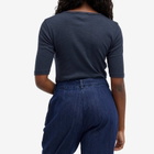 YMC Women's Earth Charlotte Short Sleeve Top in Navy