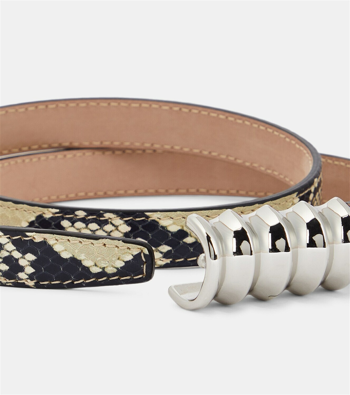 Khaite - Julius Small snake-effect leather belt Khaite