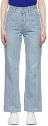 SJYP Blue Stripe Jeans