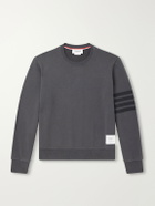 Thom Browne - 4-Bar Stripe Cotton-Jersey Sweatshirt - Gray