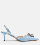 Mach & Mach Galaxy embellished satin slingback pumps