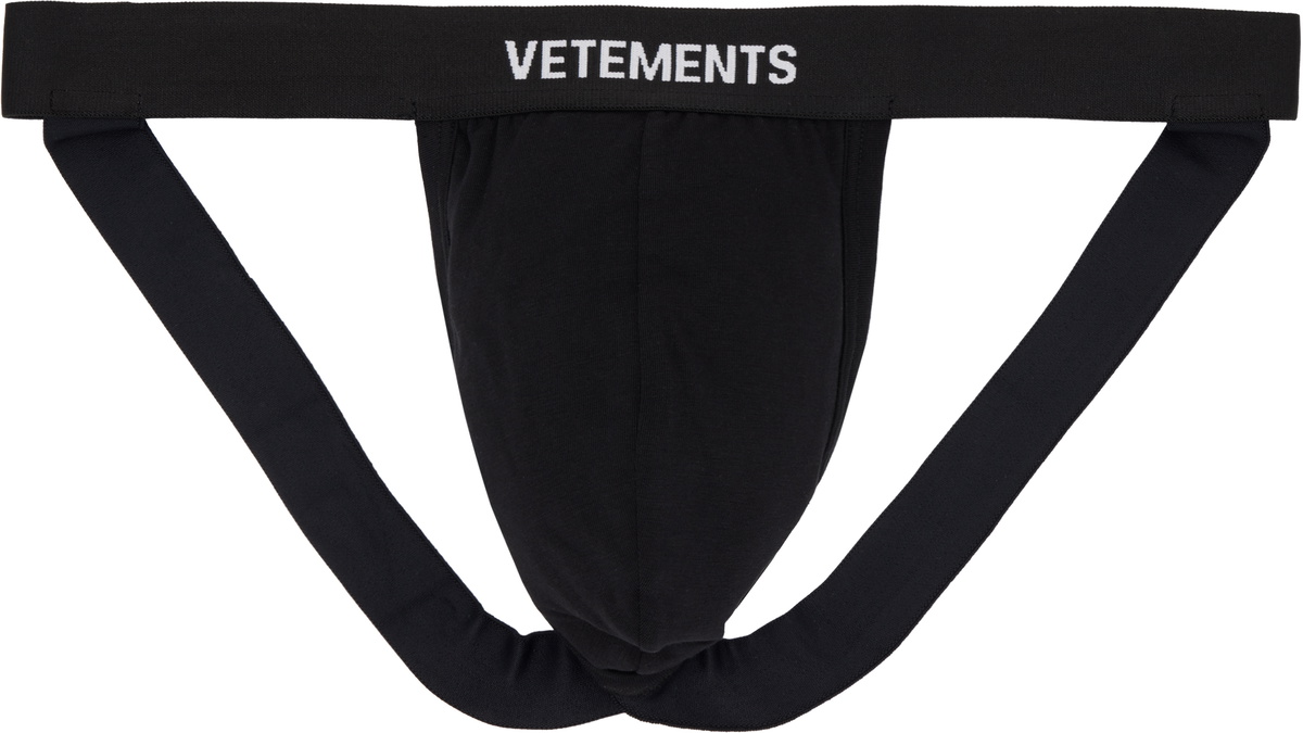 VETEMENTS Black Logo Jockstrap