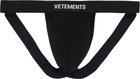 VETEMENTS Black Logo Jockstrap
