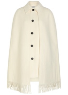 Toteme Fringed Wool-blend Cape Coat White