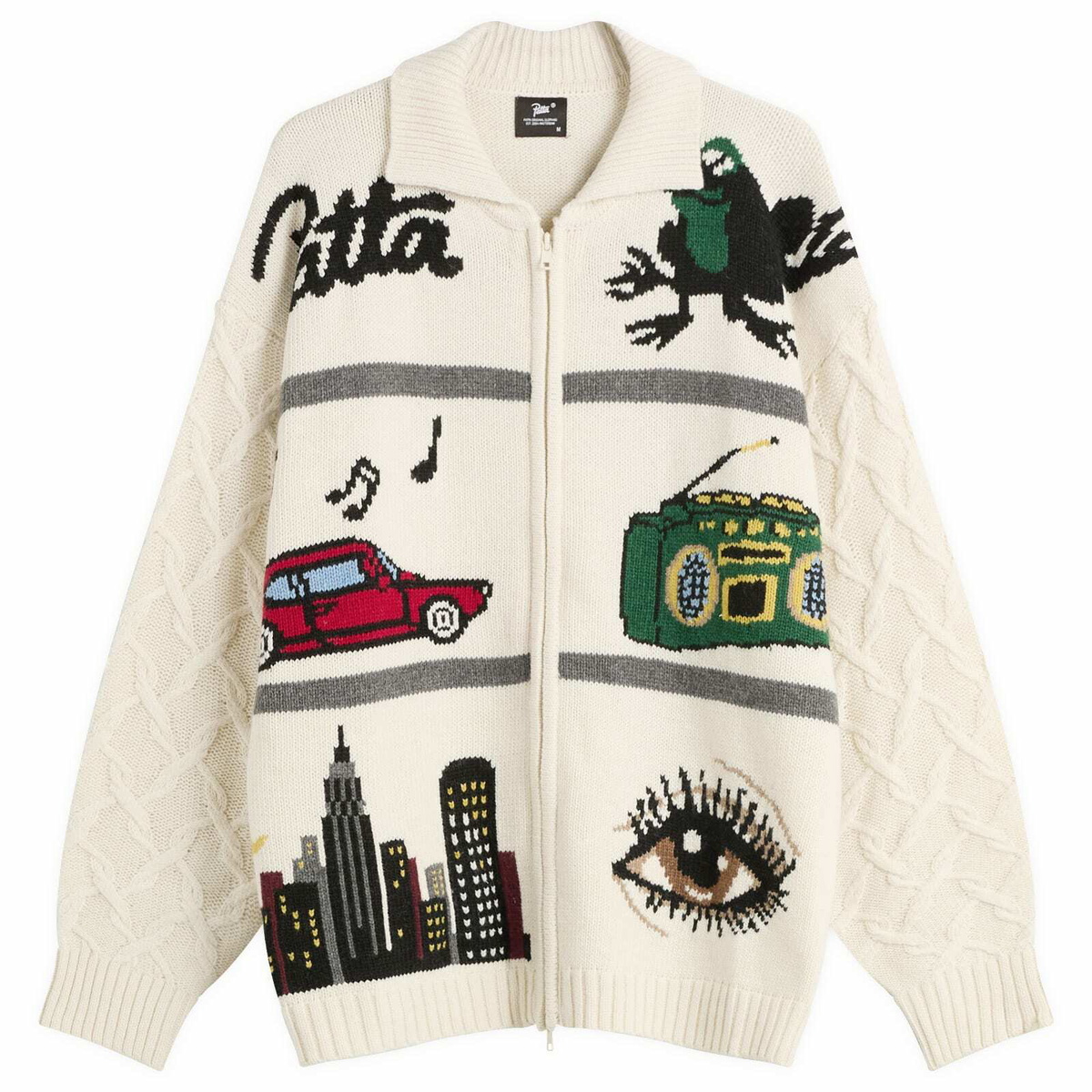 Patta Men's Perfect Day Knitted Cardigan in Beige