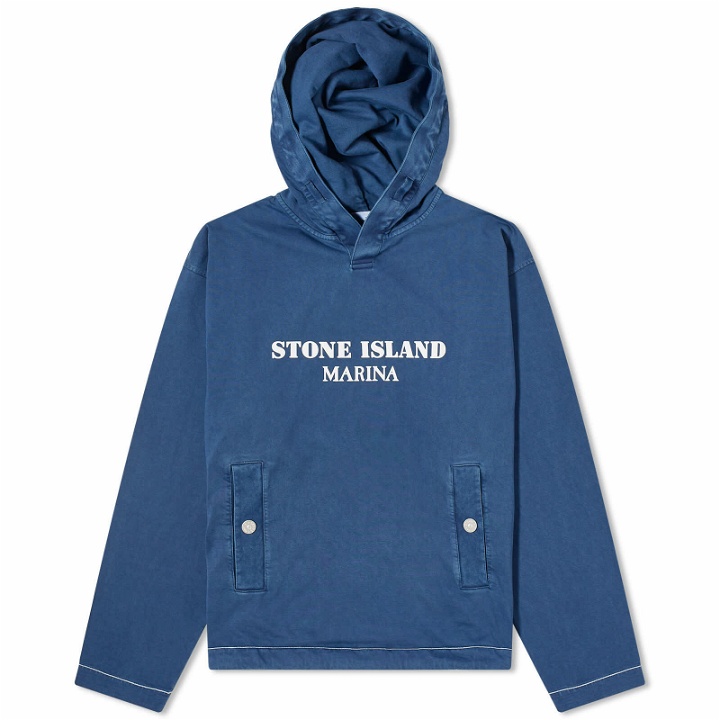 Photo: Stone Island Men's Marina Logo Hoodie in Royal Blue
