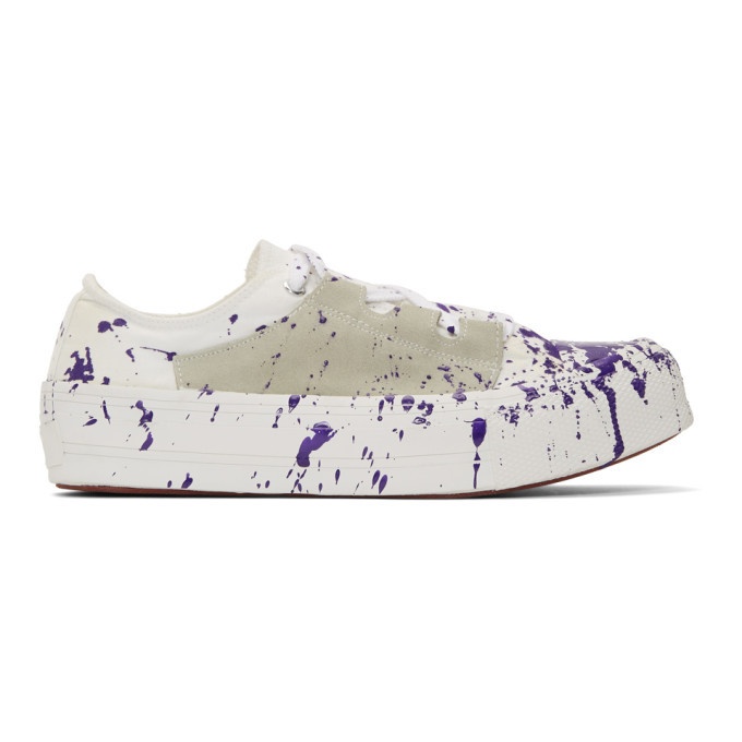 Photo: Needles Purple and White Paint Asymmetric Ghillie Sneakers