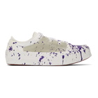 Needles Purple and White Paint Asymmetric Ghillie Sneakers