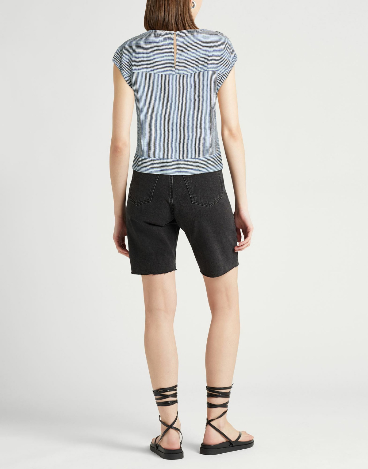 120% Lino Womens Top in Blue
