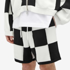 Cole Buxton Men's Checkered Knit Shorts in Black/White