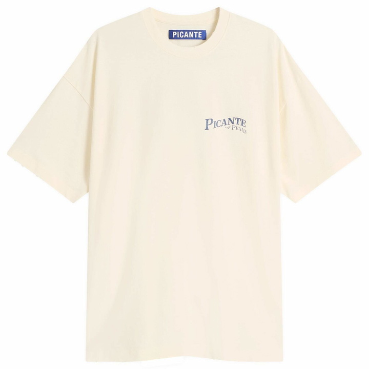 Photo: Picante Men's Peaks Patch T-Shirt in Ivory