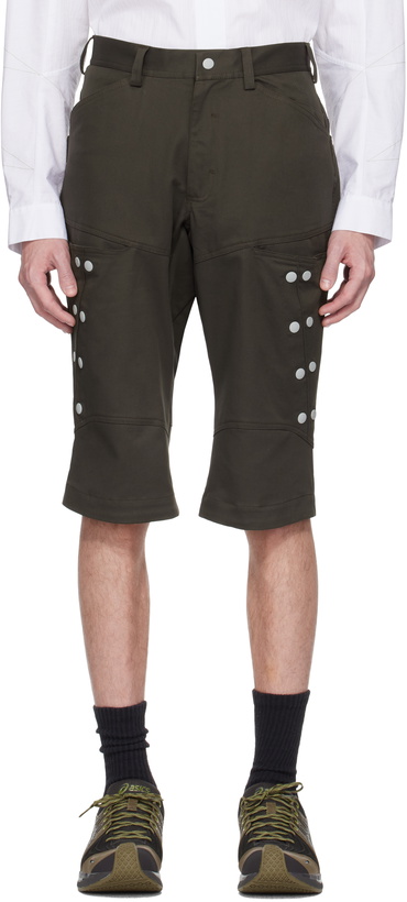 Photo: Kiko Kostadinov Brown Inex Snap Shorts