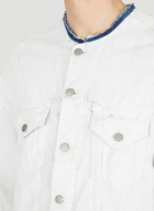 Bianchetto Collarless Denim Jacket in White