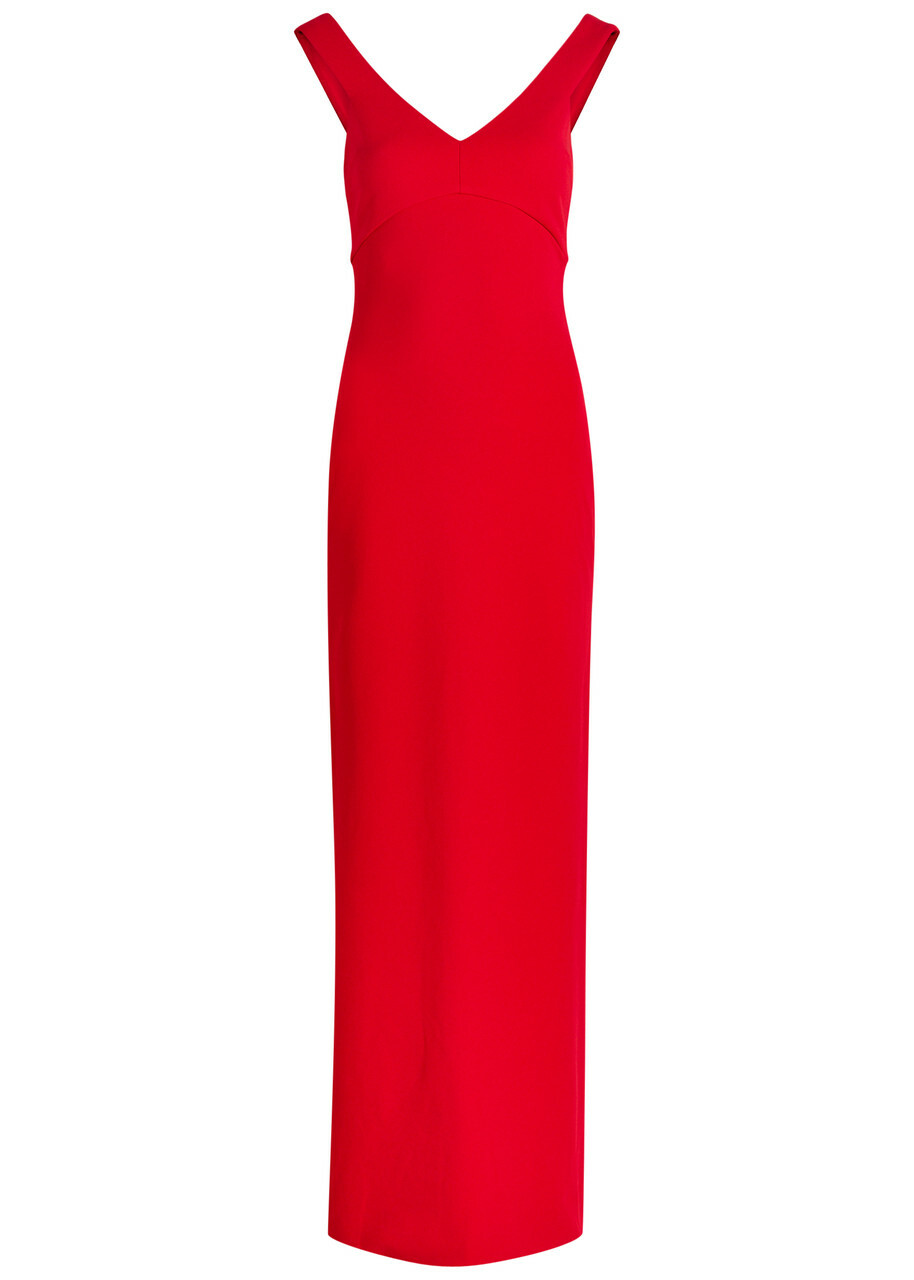 Solace London Nalani Crepe Maxi Dress Red