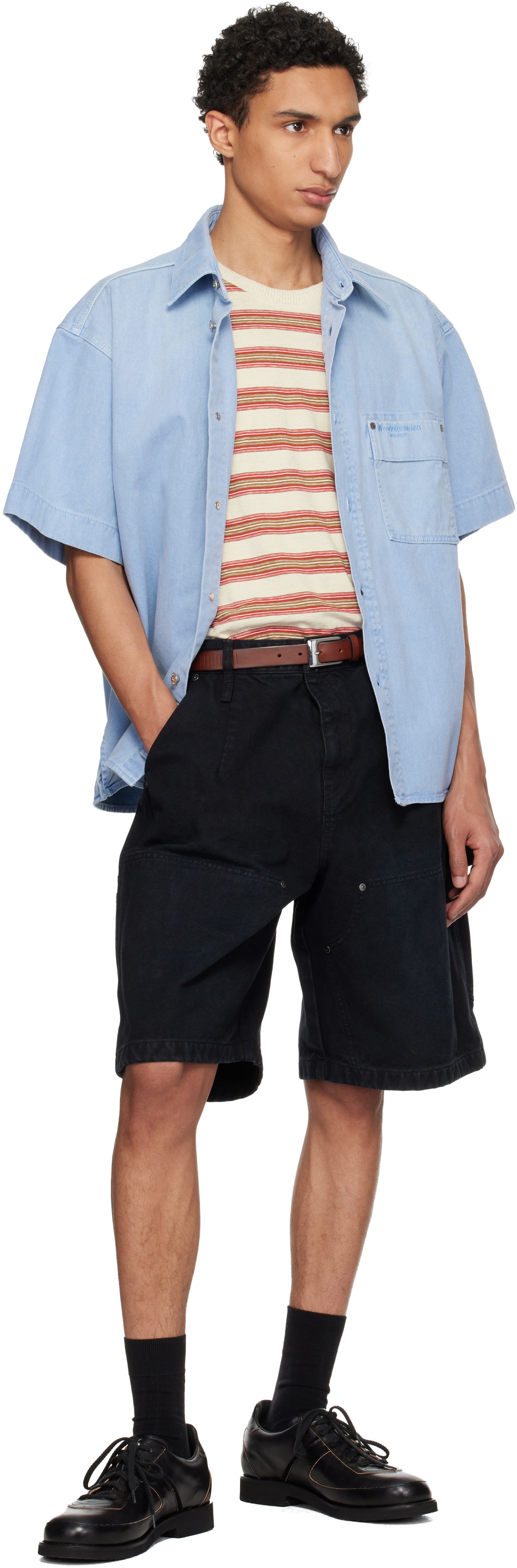 WOOYOUNGMI Blue Faded Denim Shirt
