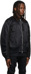 Sacai Black Twill Mix Bomber Jacket