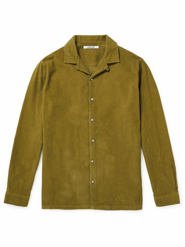 Photo: Kestin - Tain Convertible-Collar Cotton-Corduroy Shirt - Green