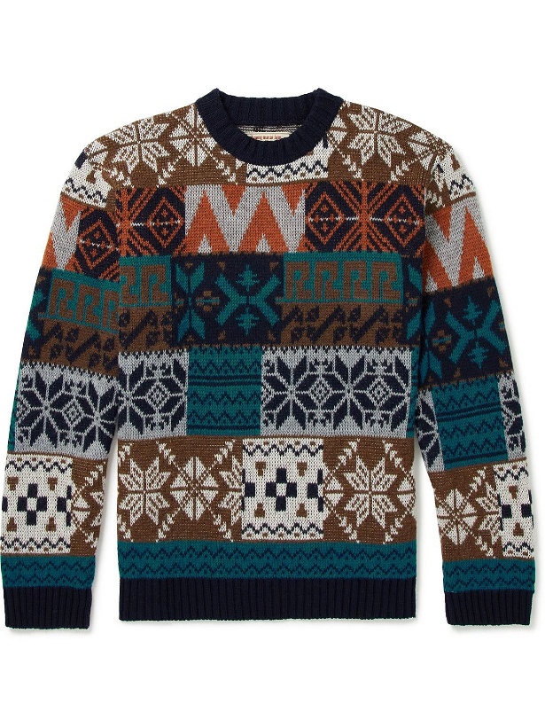 Photo: Anonymous ism - Fair Isle Wool-Blend Sweater - Blue