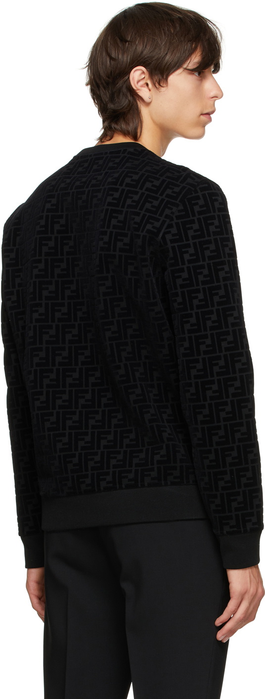 Fendi Black Piqu Forever Fendi Sweatshirt Fendi