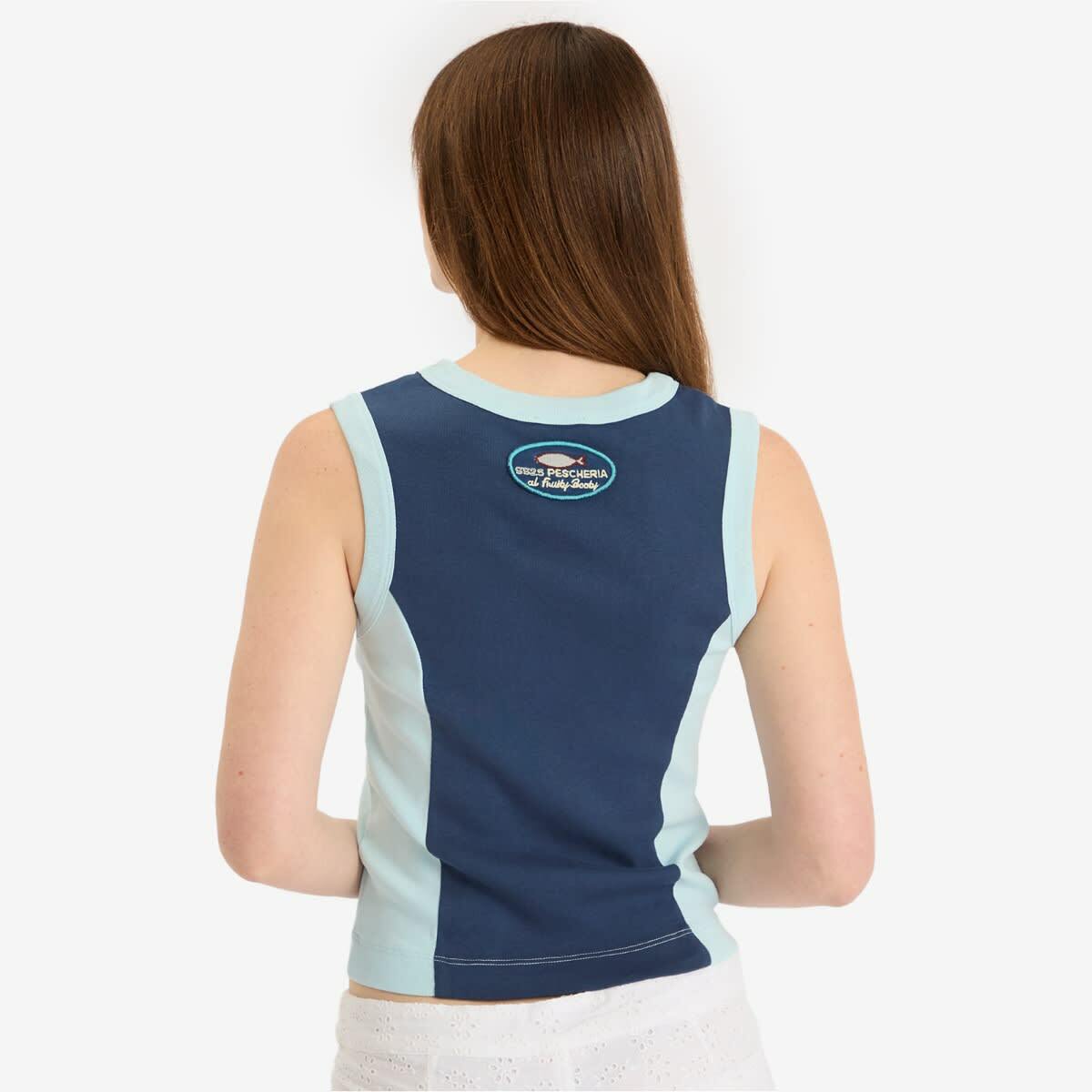 Fruity Booty Women's Fish Tank in Baby Blue/Navy