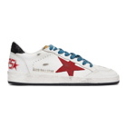 Golden Goose White and Red Python Ball Star Sneakers